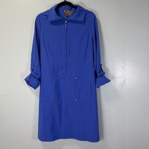 Peck‎ & Peck Weekend Royal Blue Half Zip Long Sleeve Dress Sz Medium